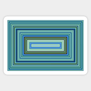 IN BLUE TONES - PARALLEL LINES ON RECTANGULAR FORMATION Sticker